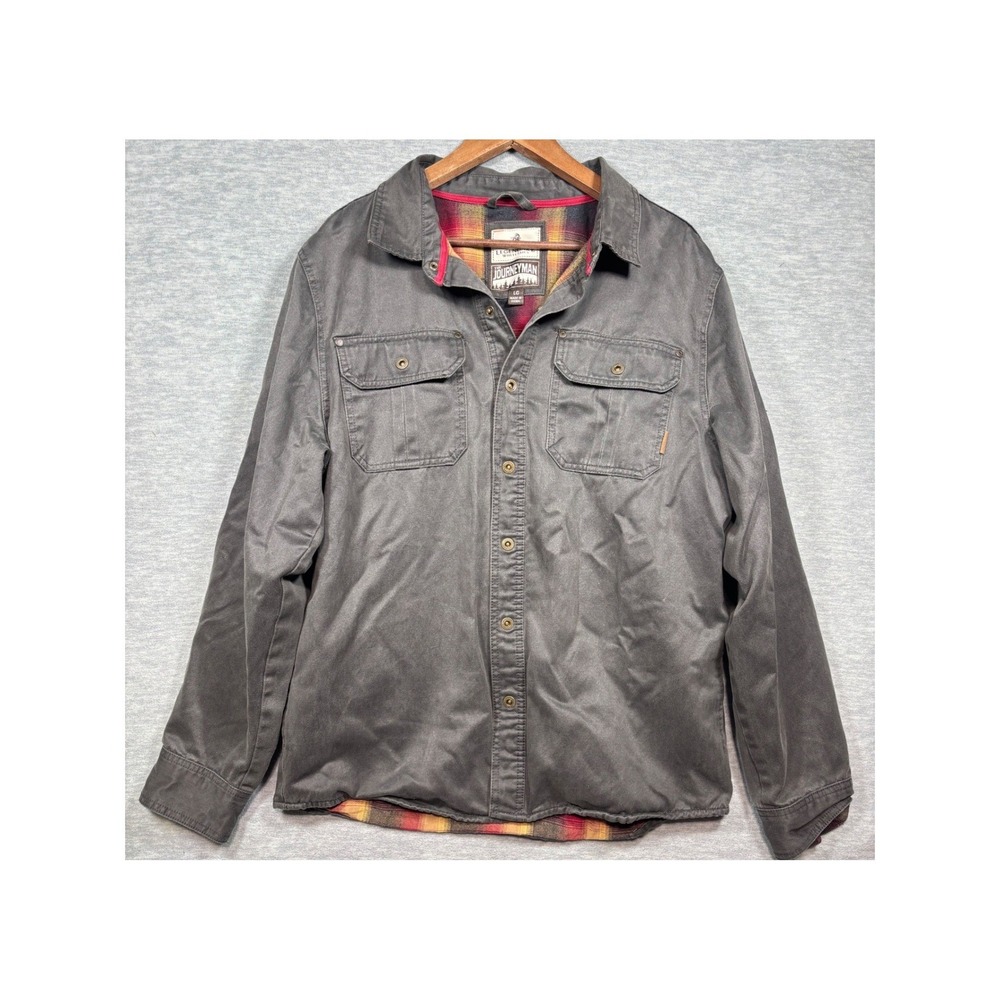 Legendary Whitetails Journeyman Gray Flannel Lined Rugged Shirt Jacket Mens L